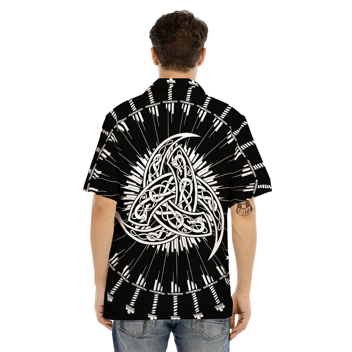 Triple Horn Of Odin Viking Print Men's Hawaiian Shirt-grizzshop
