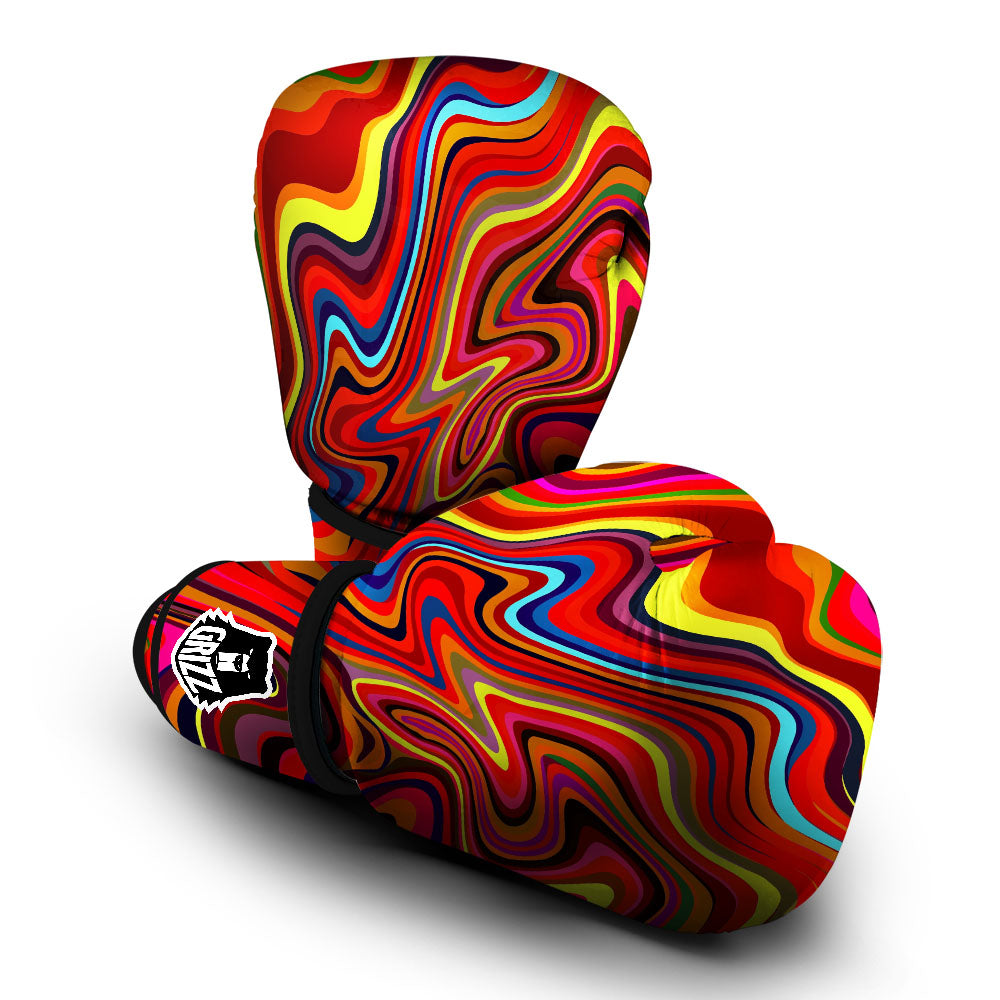 Trippy Abstract Liquid Print Boxing Gloves-grizzshop