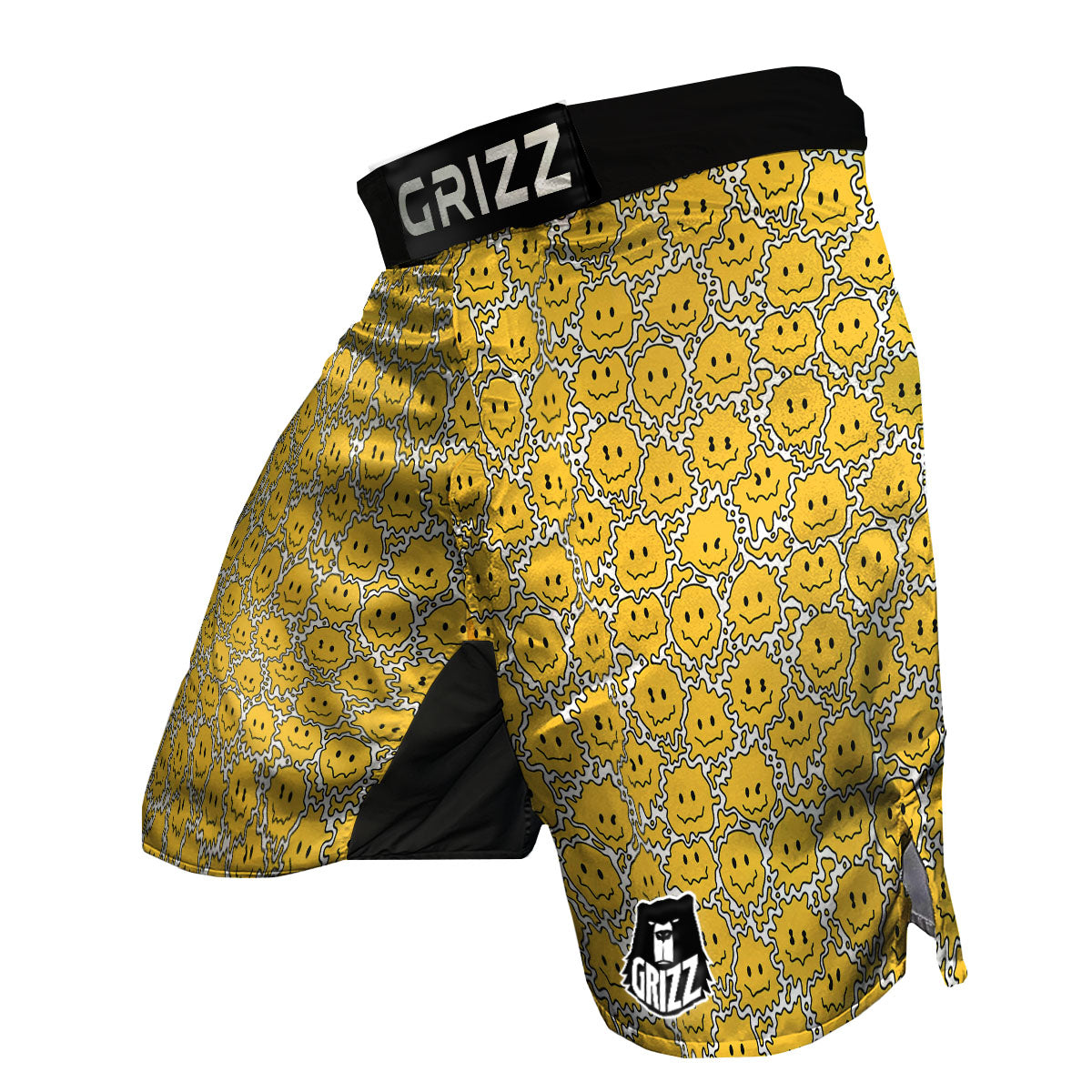 Trippy Abstract Psychedelic Emoji Print MMA Shorts-grizzshop