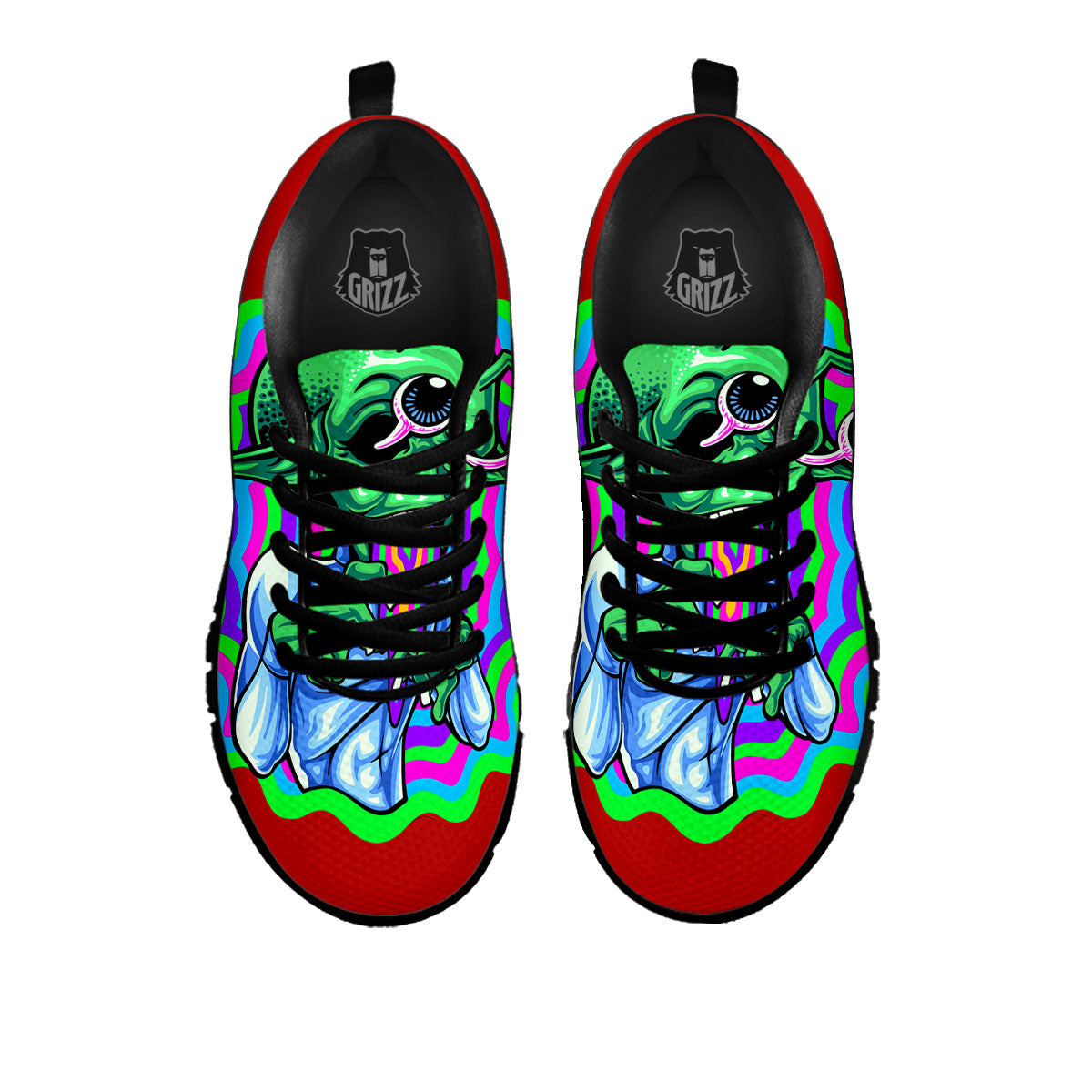 Trippy Alien Crazy Print Black Sneaker-grizzshop