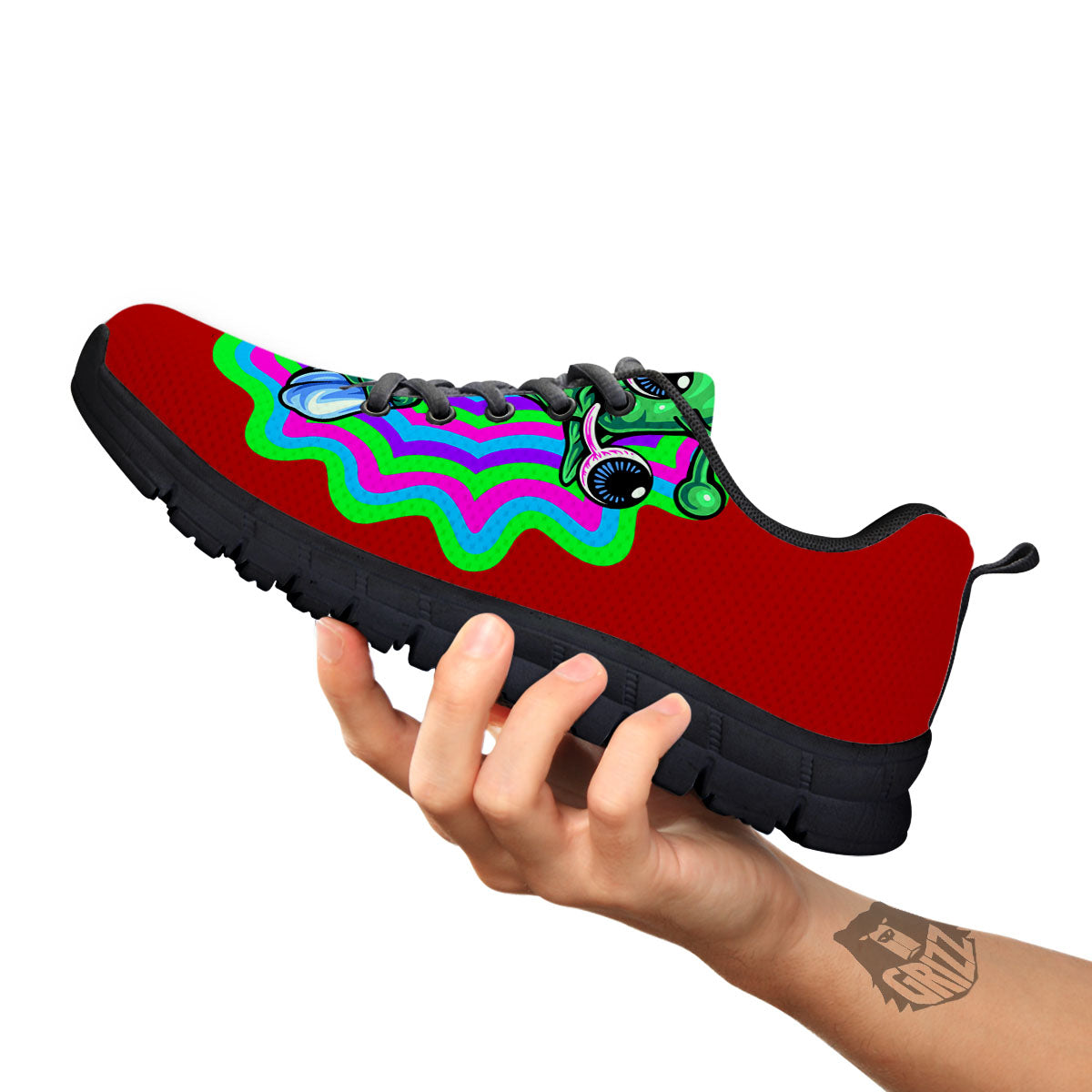 Trippy Alien Crazy Print Black Sneaker-grizzshop