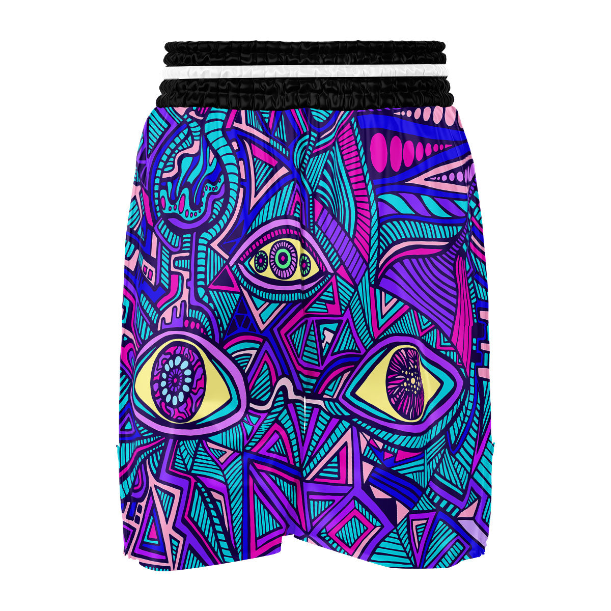 Trippy Ethnic Psychedelic Print Boxing Shorts-grizzshop