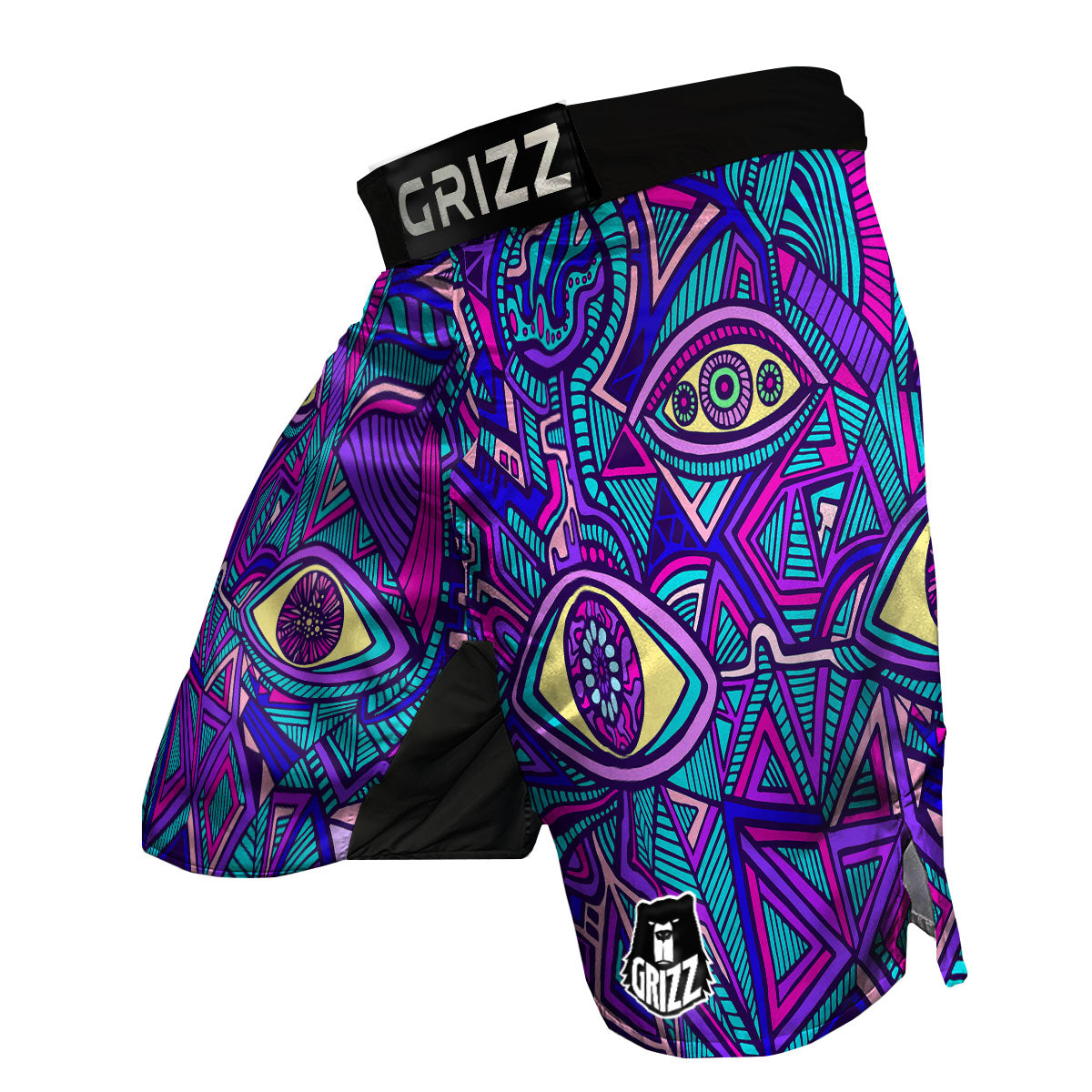 Trippy Ethnic Psychedelic Print MMA Shorts-grizzshop