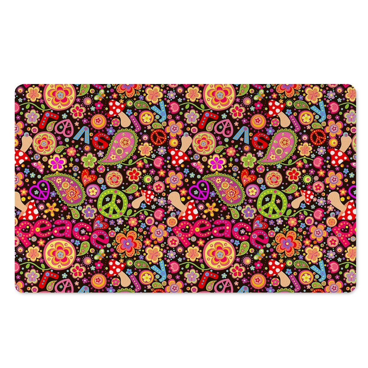 Trippy Hippie Door Mat-grizzshop