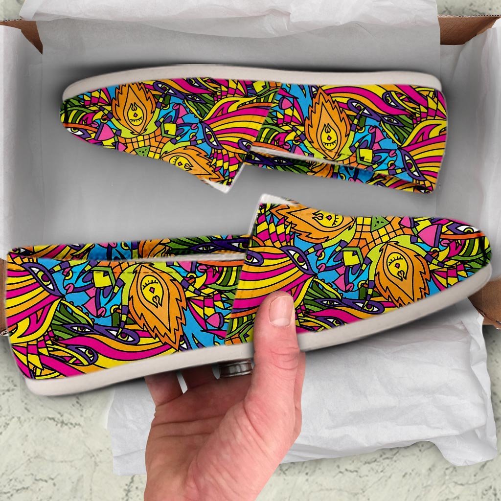 Trippy Hippie Flame Psychedelic Canvas Shoes-grizzshop