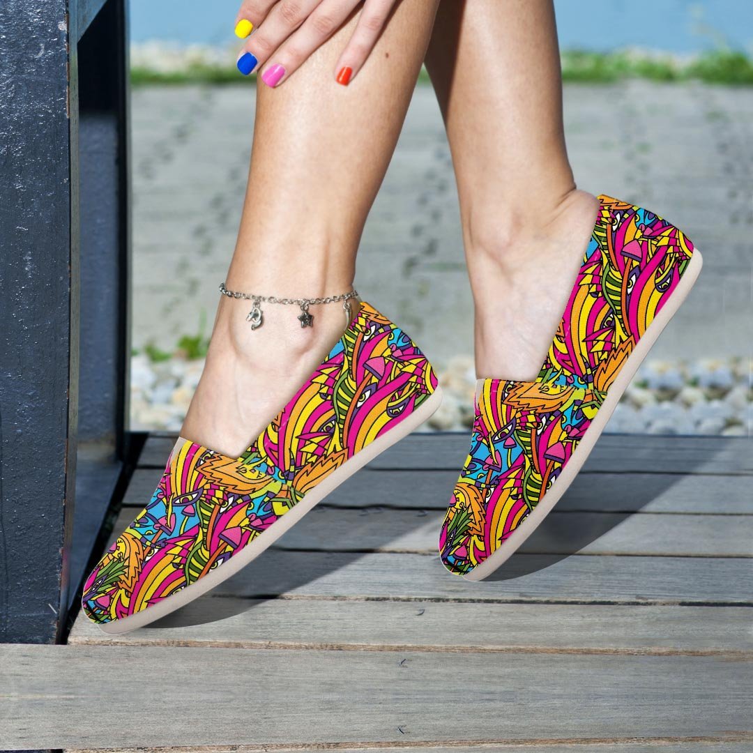 Trippy Hippie Flame Psychedelic Canvas Shoes-grizzshop