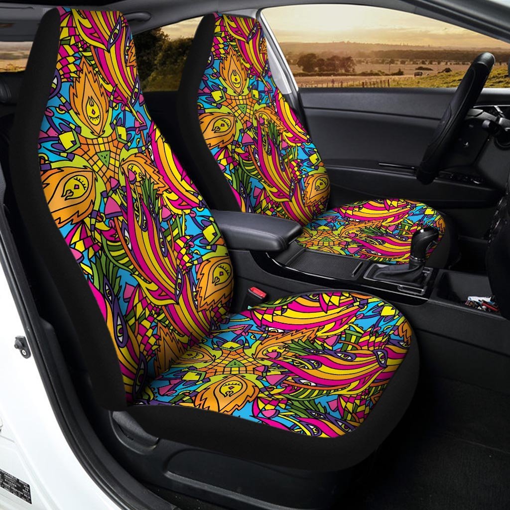 Trippy Hippie Flame Psychedelic Car Seat Covers-grizzshop