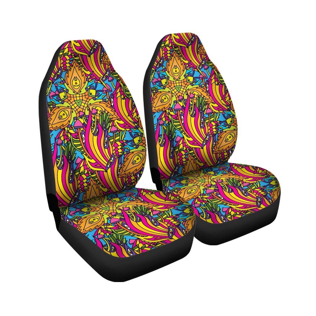 Trippy Hippie Flame Psychedelic Car Seat Covers-grizzshop