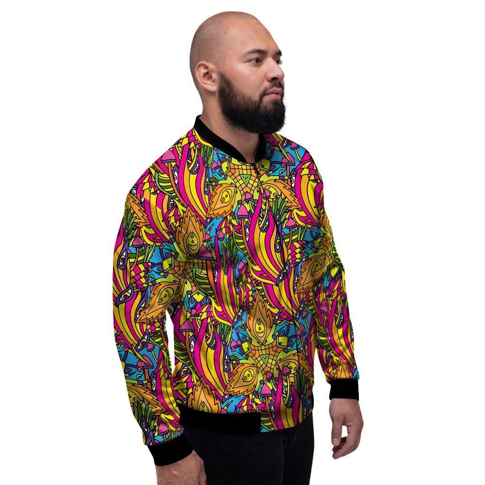 Trippy Hippie Flame Psychedelic Men's Bomber Jacket-grizzshop