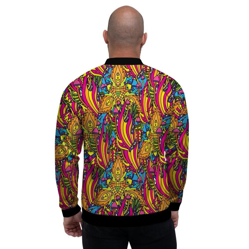 Trippy Hippie Flame Psychedelic Men's Bomber Jacket-grizzshop