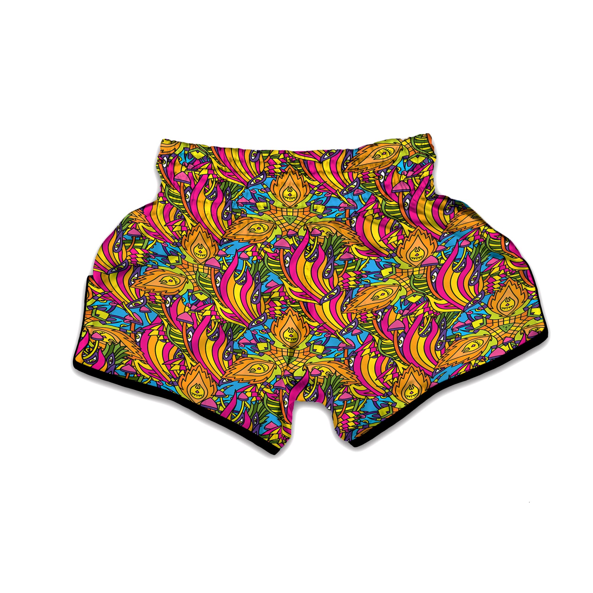 Trippy Hippie Flame Psychedelic Muay Thai Boxing Shorts-grizzshop