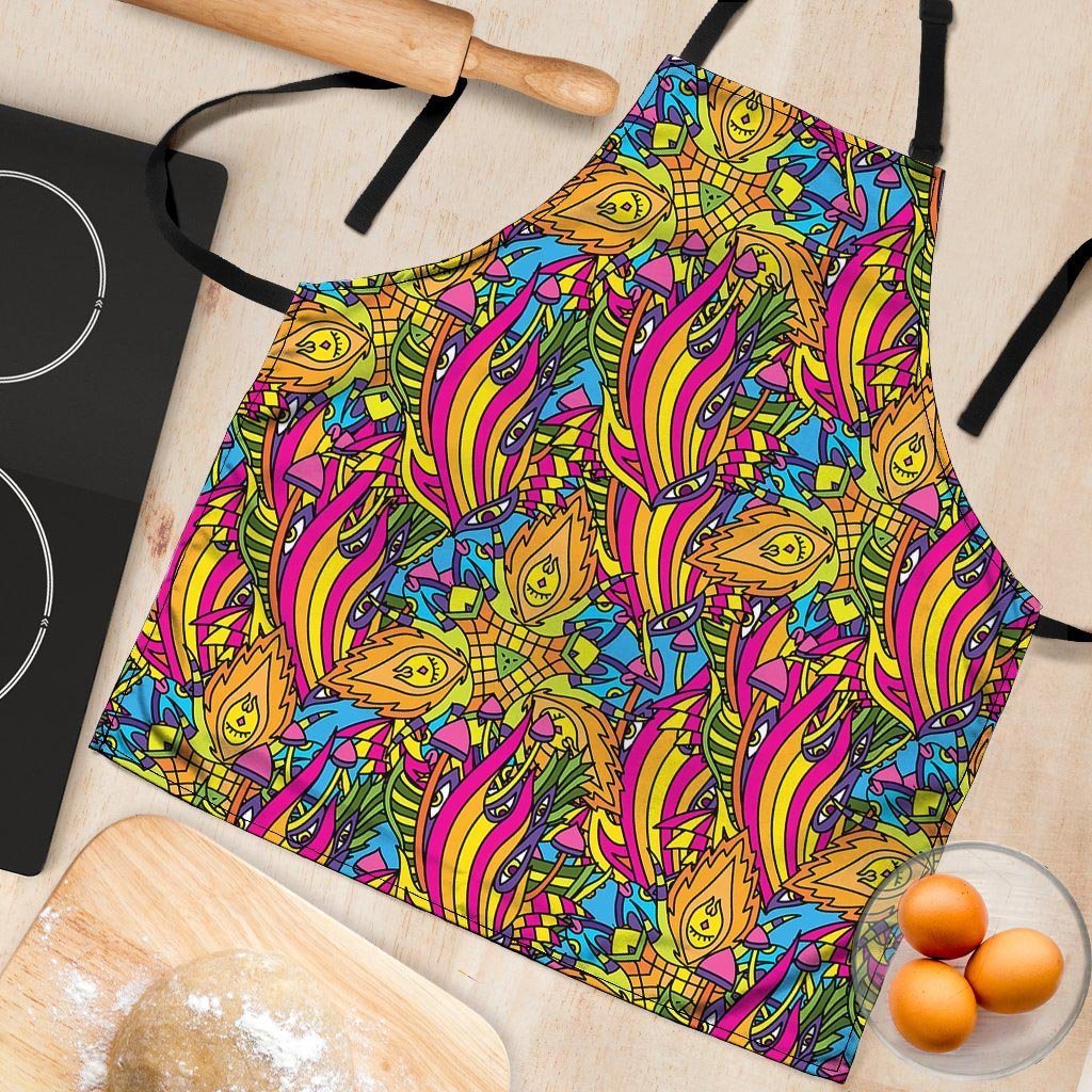 Trippy Hippie Flame Psychedelic Women's Apron-grizzshop