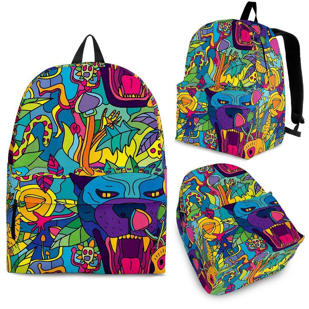 Trippy Pattern Print Backpack-grizzshop