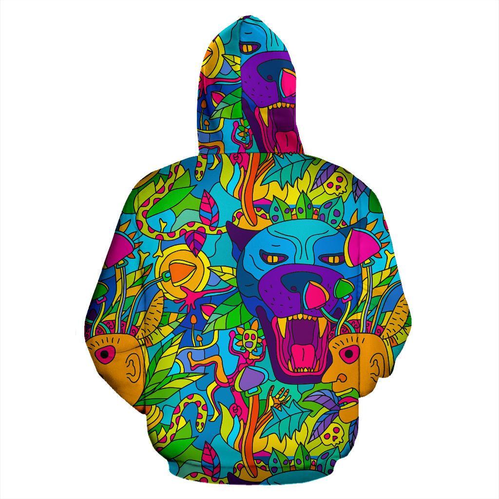 Trippy Pattern Print Men Women Pullover Hoodie-grizzshop