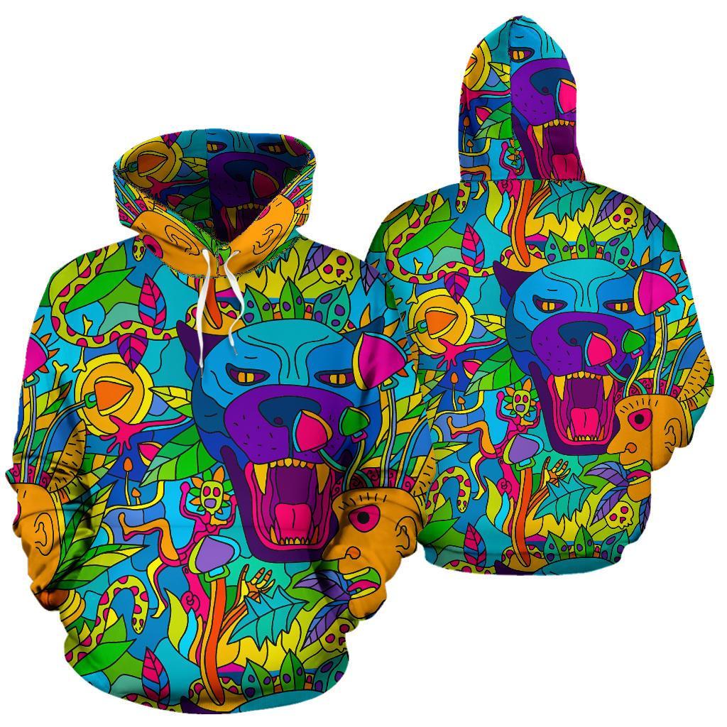 Trippy Pattern Print Men Women Pullover Hoodie-grizzshop