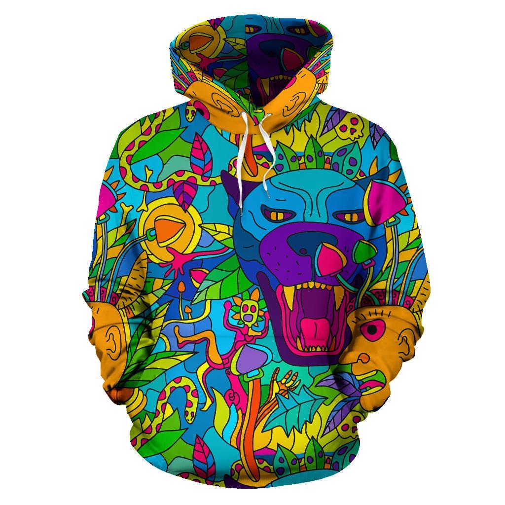 Trippy Pattern Print Men Women Pullover Hoodie-grizzshop