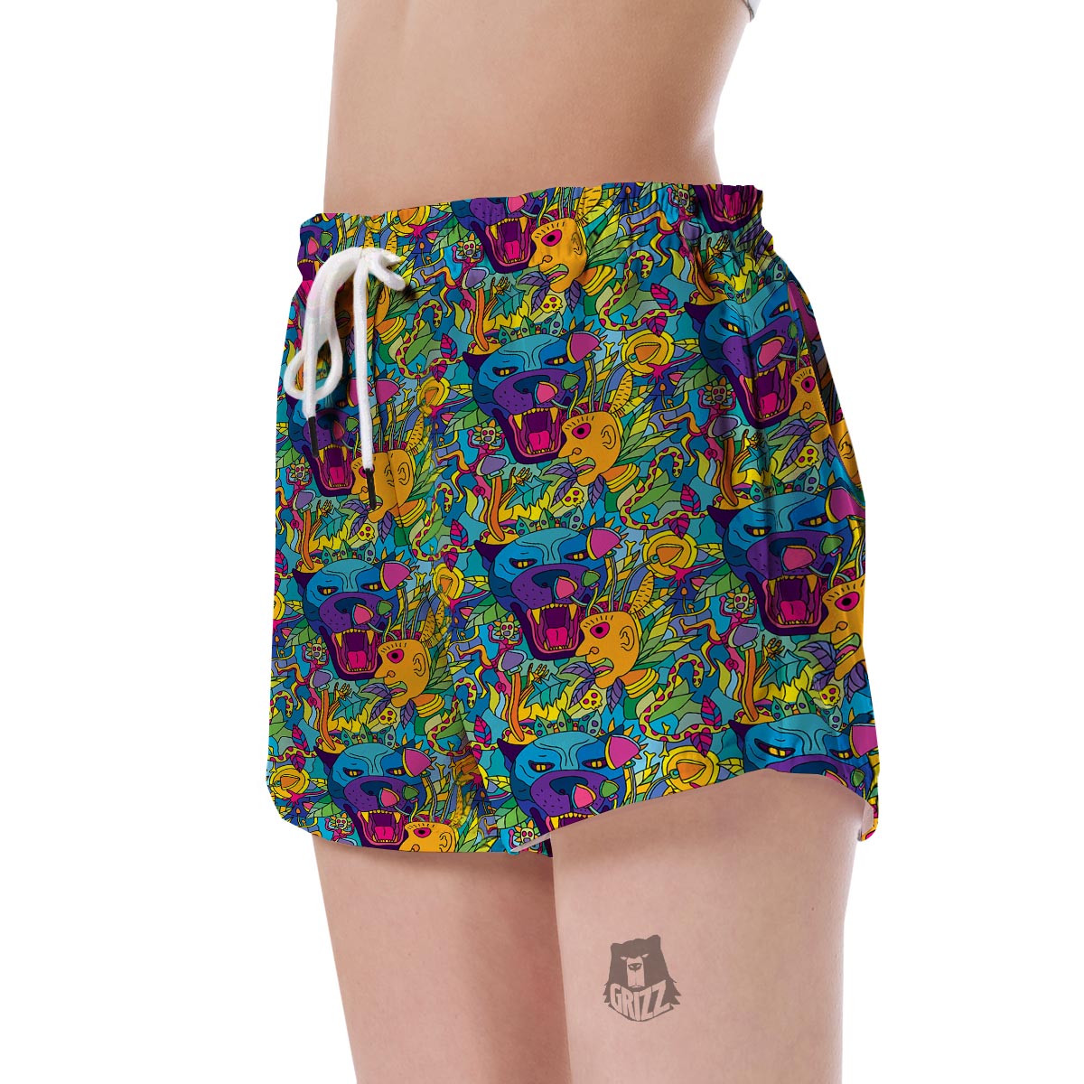 Trippy Pattern Print Women's Shorts-grizzshop