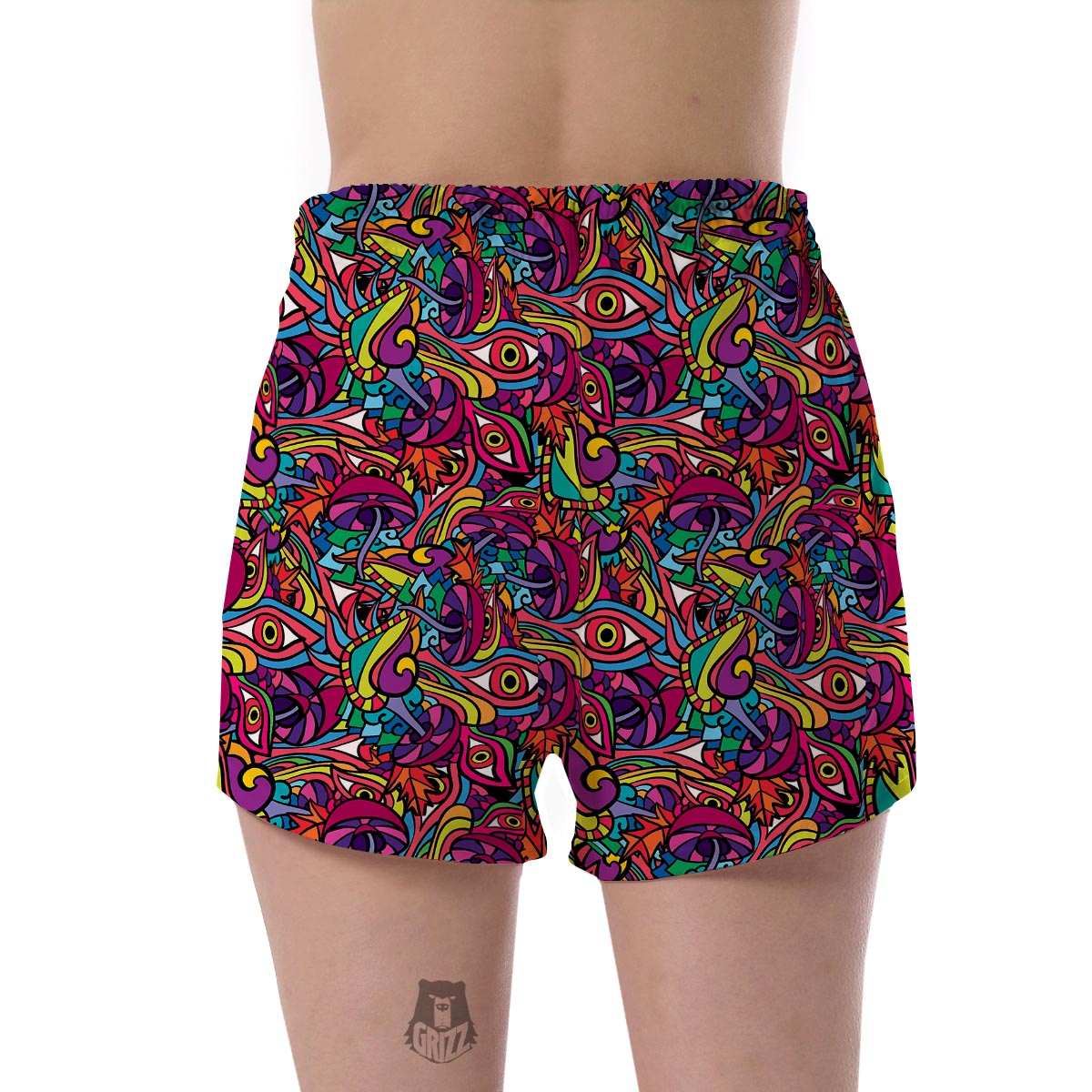 Trippy Print Pattern Women's Shorts-grizzshop