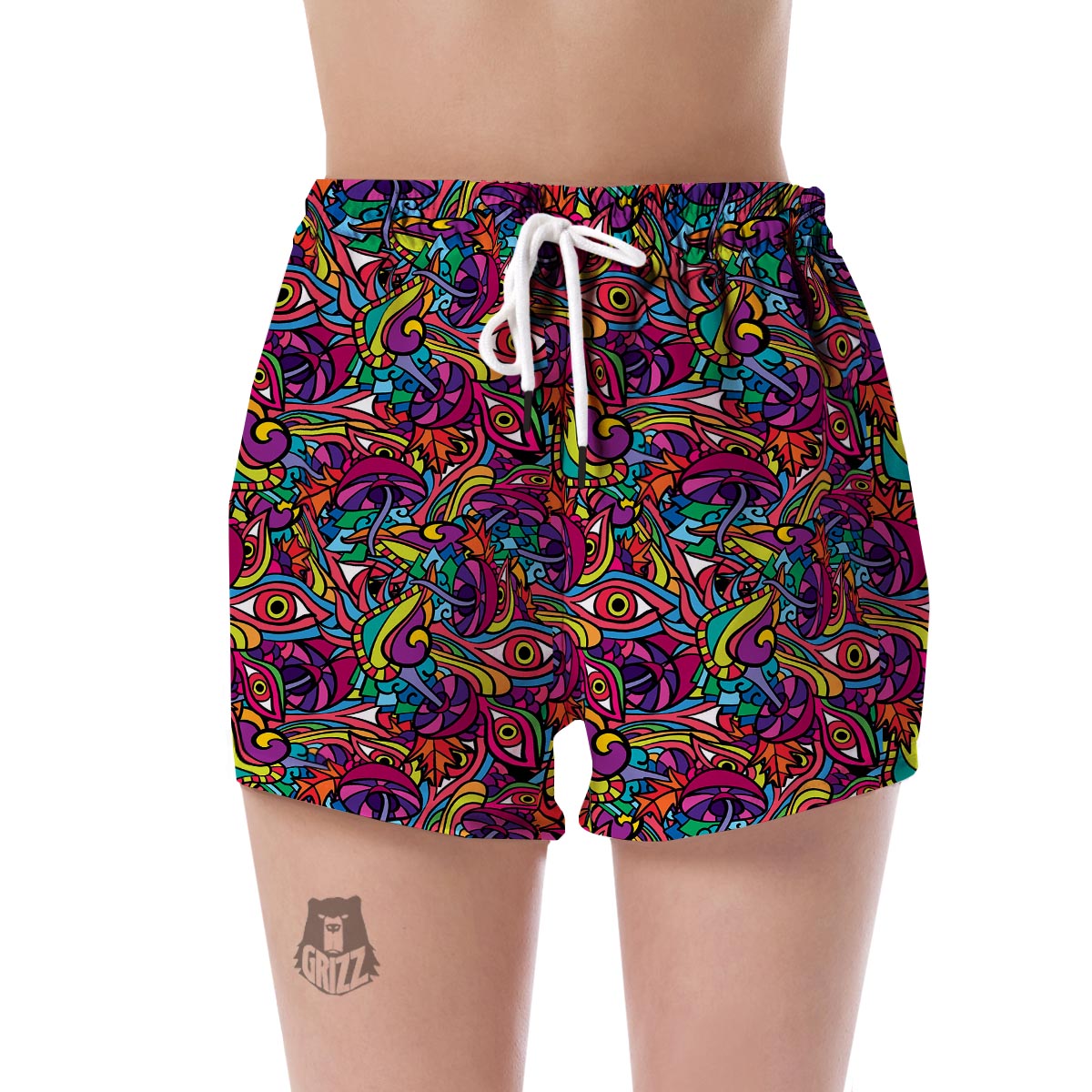 Trippy Print Pattern Women's Shorts-grizzshop