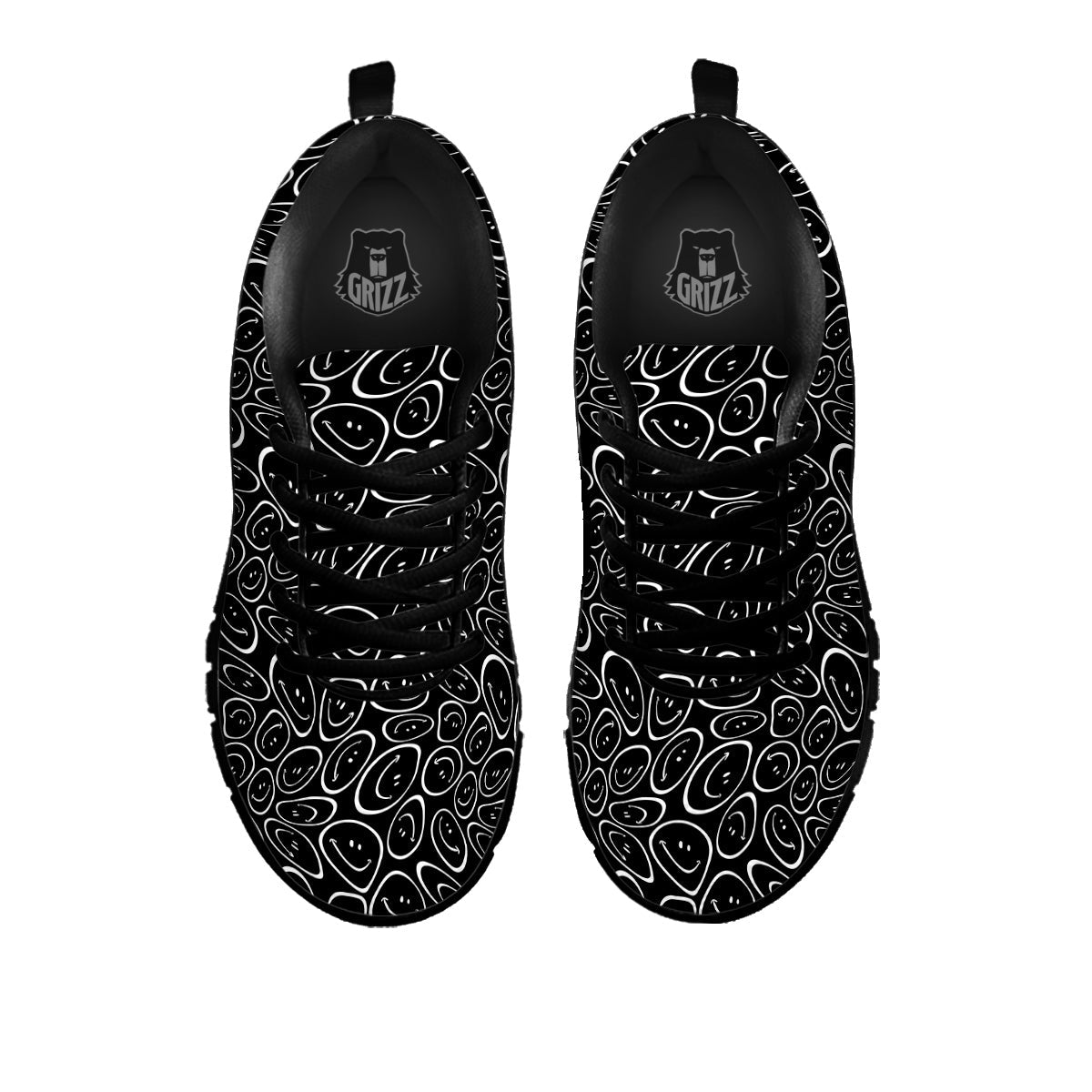 Trippy Psychedelic Dark Print Black Sneaker-grizzshop