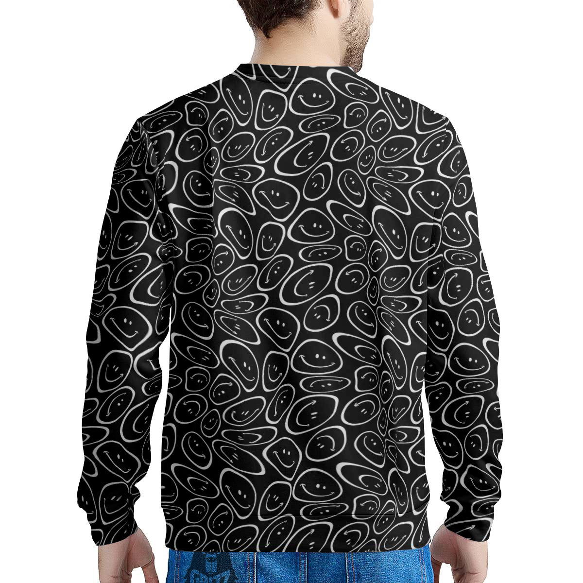 Trippy Psychedelic Dark Print Men's Sweatshirt-grizzshop