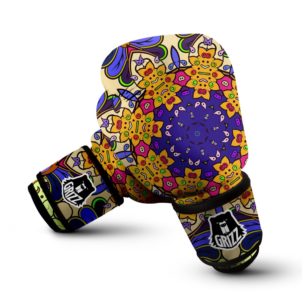Trippy Psychedelic Ethnic Print Boxing Gloves-grizzshop