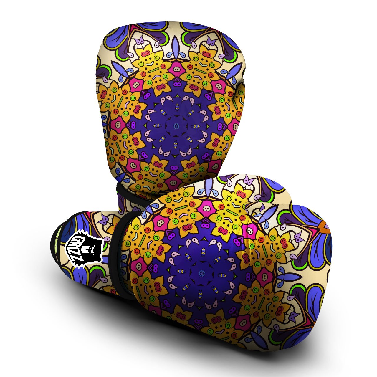 Trippy Psychedelic Ethnic Print Boxing Gloves-grizzshop