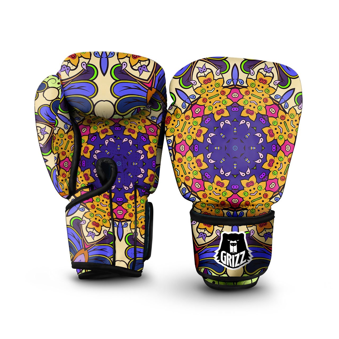 Trippy Psychedelic Ethnic Print Boxing Gloves-grizzshop