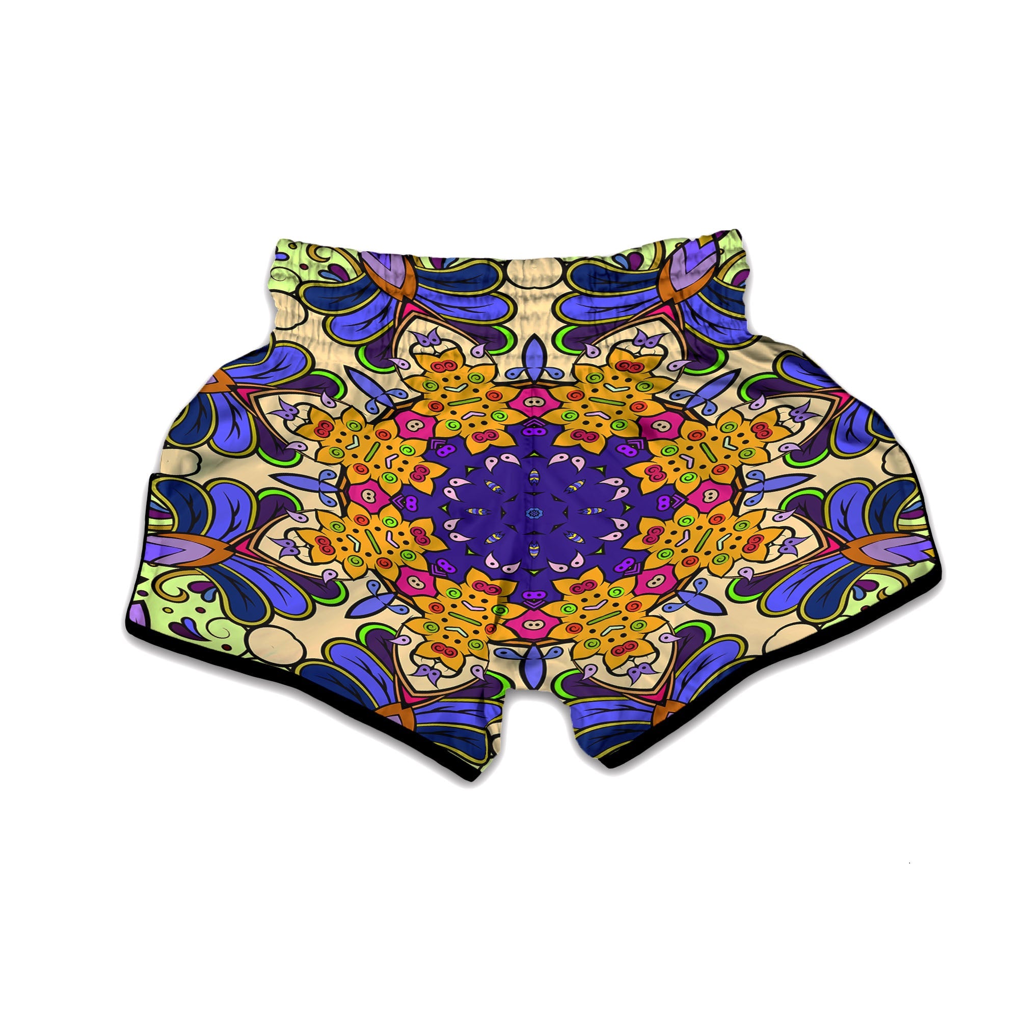 Trippy Psychedelic Ethnic Print Muay Thai Boxing Shorts-grizzshop