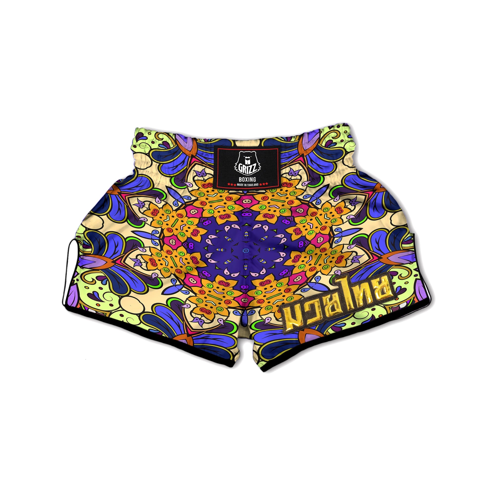 Trippy Psychedelic Ethnic Print Muay Thai Boxing Shorts-grizzshop