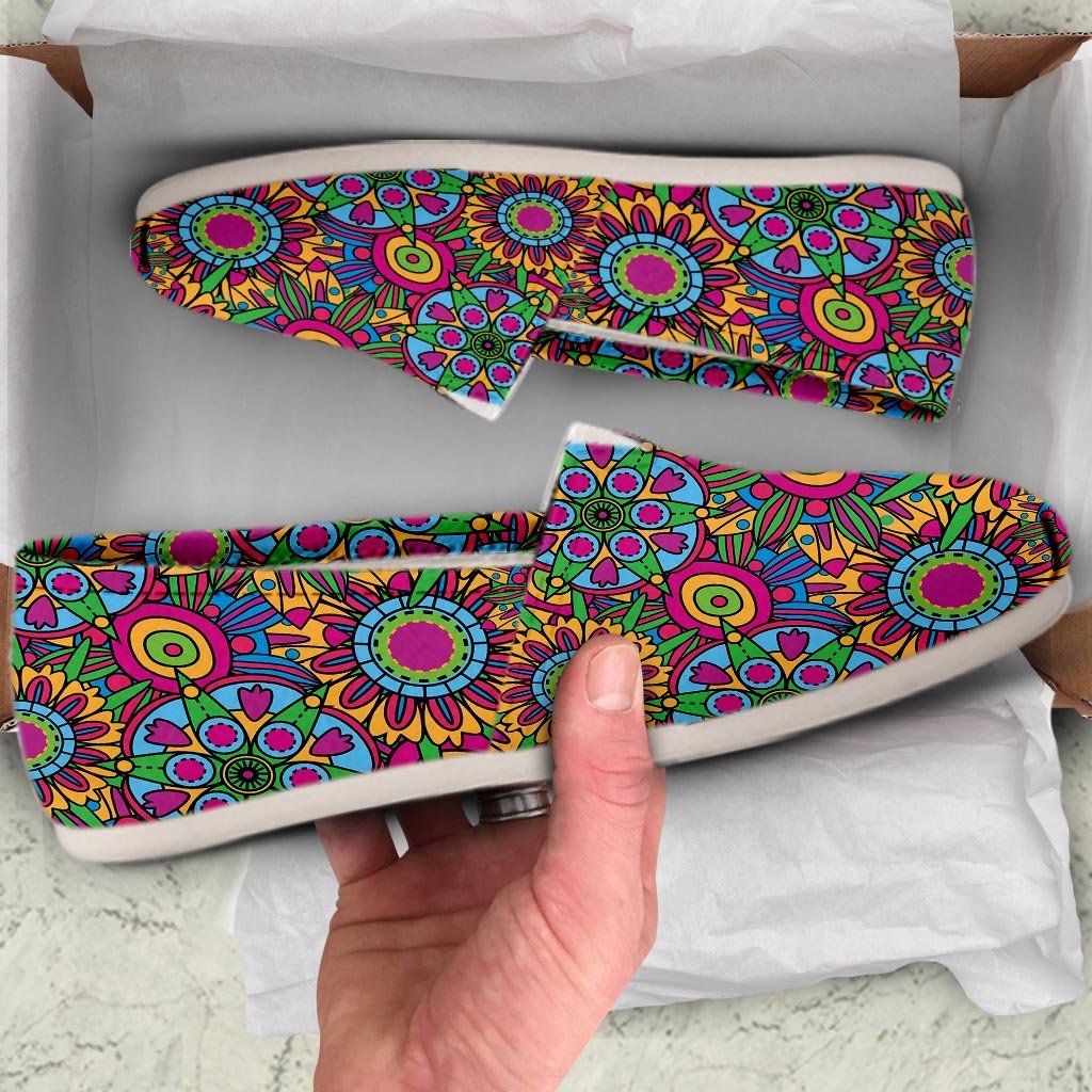 Trippy Psychedelic Floral Canvas Shoes-grizzshop