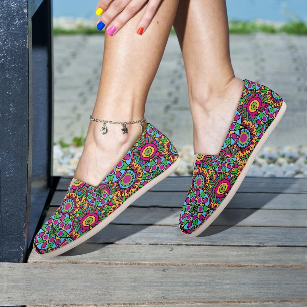 Trippy Psychedelic Floral Canvas Shoes-grizzshop