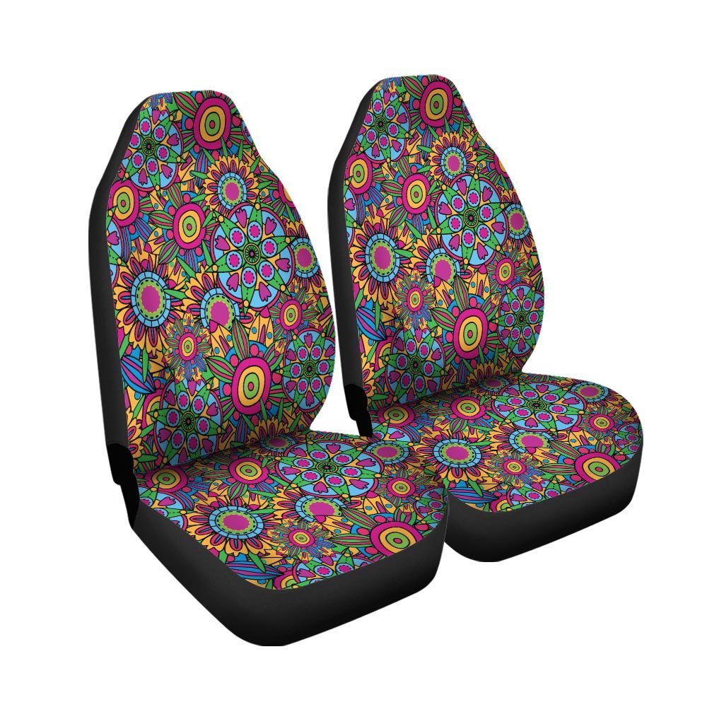 Trippy Psychedelic Floral Car Seat Covers-grizzshop