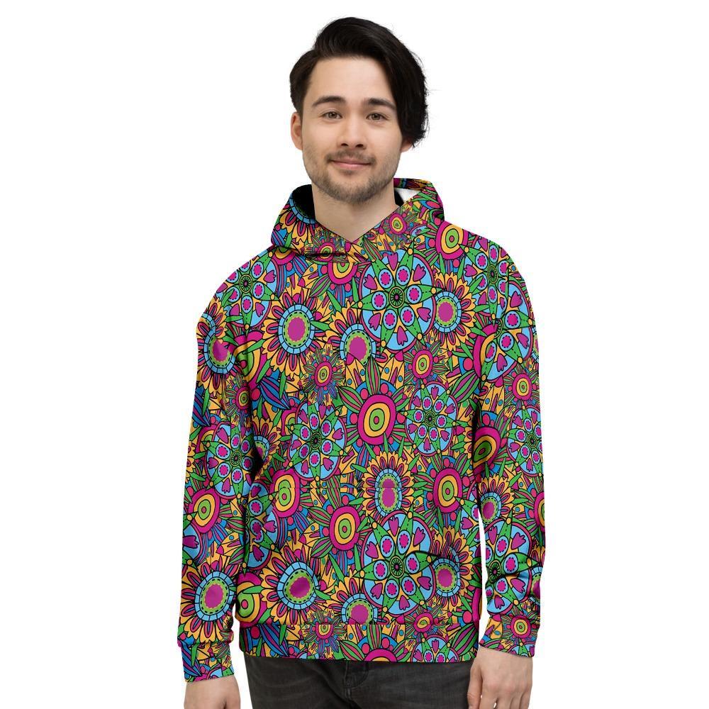 Trippy Psychedelic Floral Men's Hoodie-grizzshop