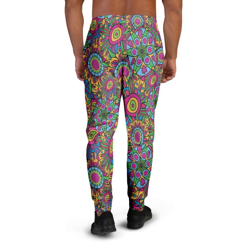 Trippy Psychedelic Floral Men's Joggers-grizzshop