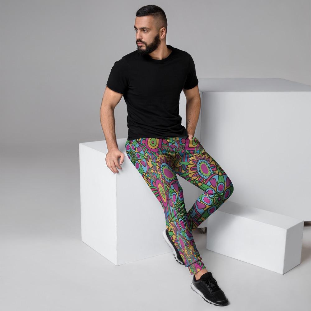 Trippy Psychedelic Floral Men's Joggers-grizzshop
