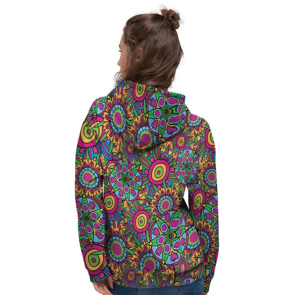 Trippy Psychedelic Floral Women's Hoodie-grizzshop