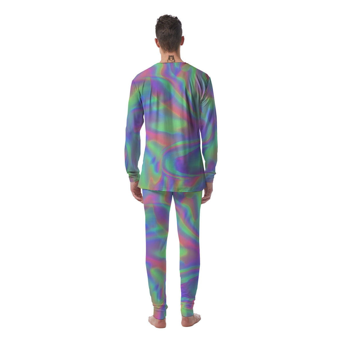 Trippy Psychedelic Holographic Print Men's Pajamas-grizzshop