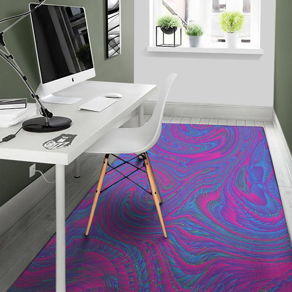 Trippy Psychedelic Purple Print Floor Mat-grizzshop