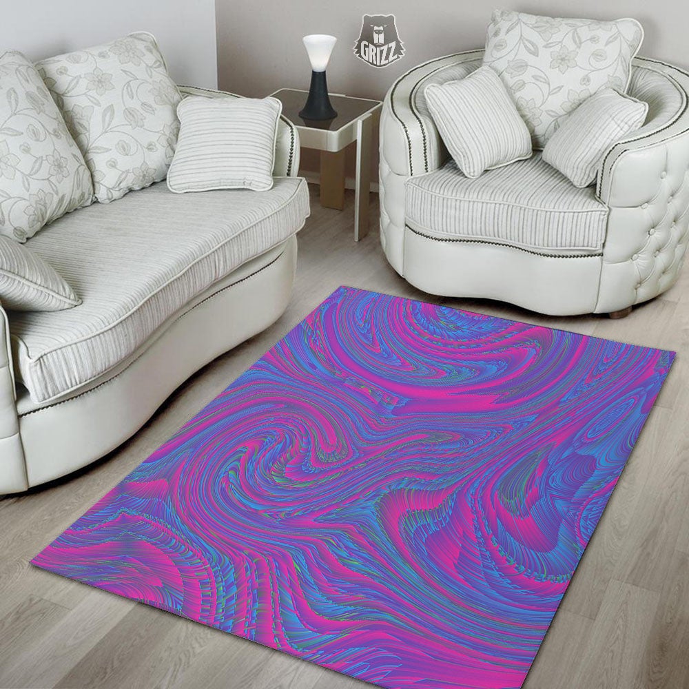 Trippy Psychedelic Purple Print Floor Mat-grizzshop