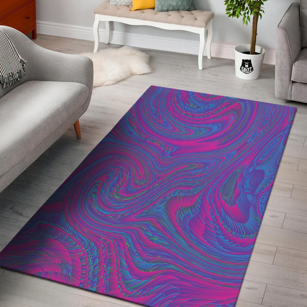 Trippy Psychedelic Purple Print Floor Mat-grizzshop