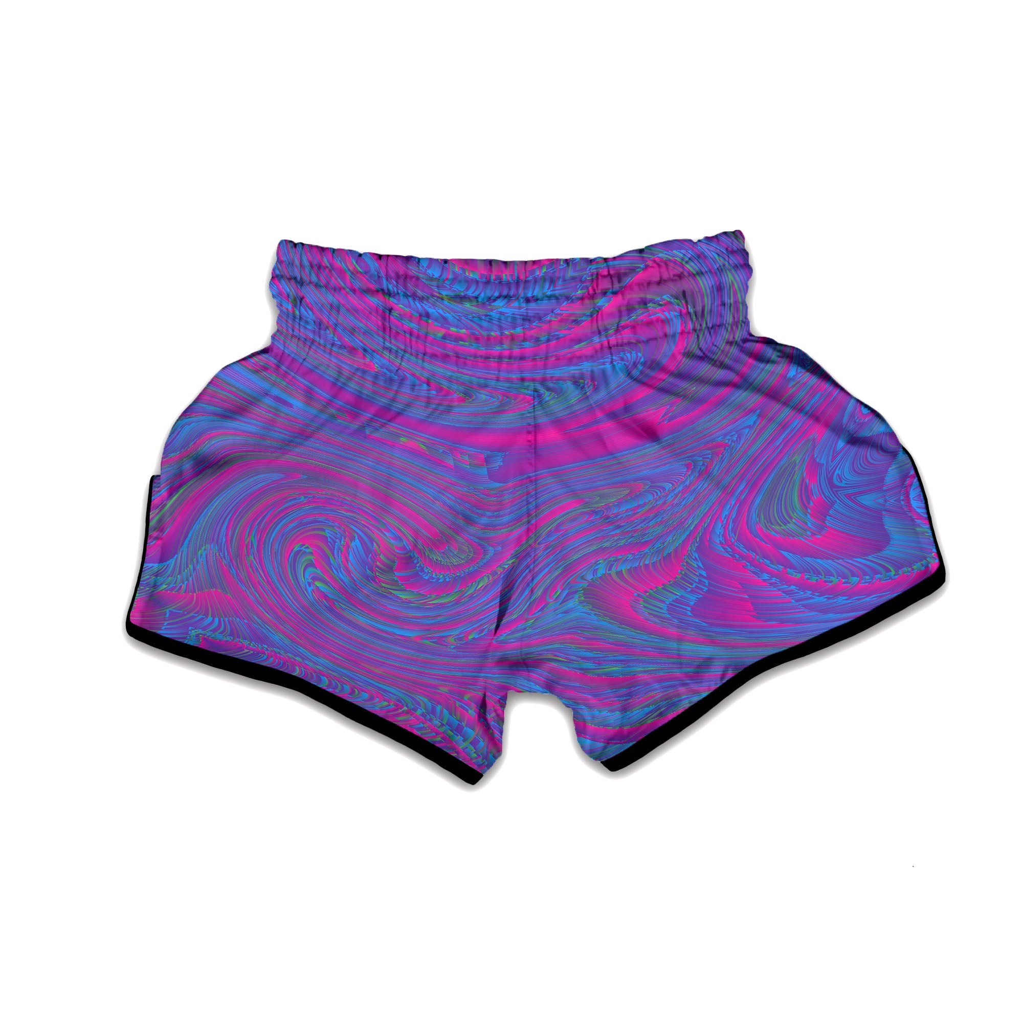 Trippy Psychedelic Purple Print Muay Thai Boxing Shorts-grizzshop