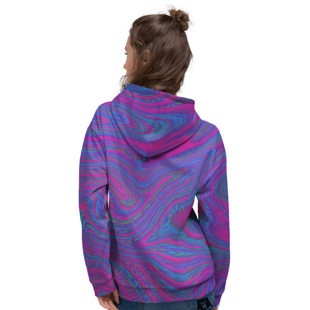 Trippy Psychedelic Purple Print Women's Hoodie-grizzshop