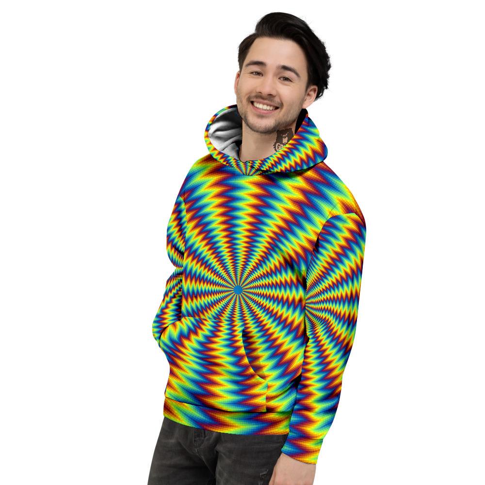 Trippy Psychedelic Rainbow Print Men's Hoodie-grizzshop