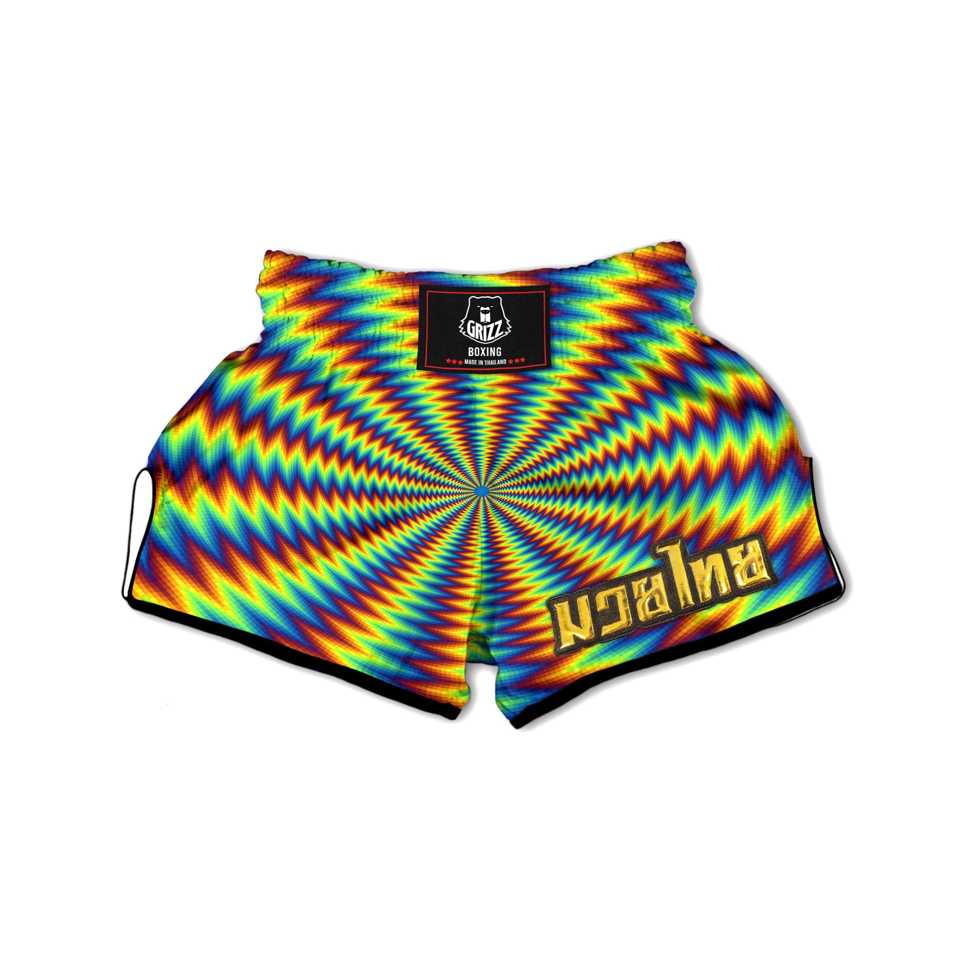 Trippy Psychedelic Rainbow Print Muay Thai Boxing Shorts-grizzshop