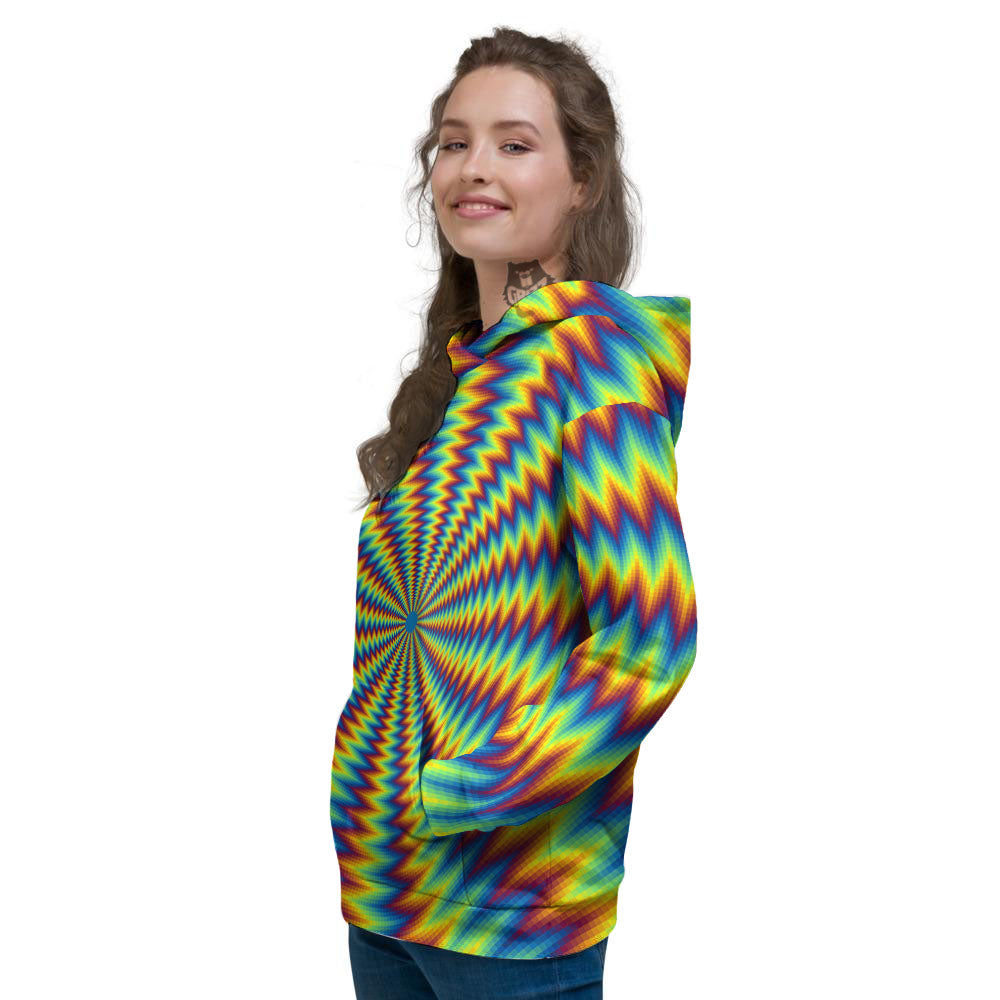 Trippy Psychedelic Rainbow Print Women's Hoodie-grizzshop