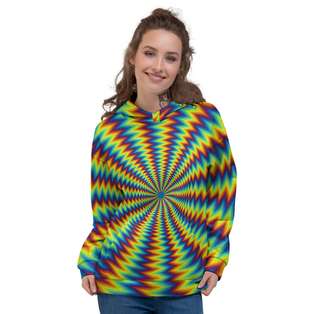 Trippy Psychedelic Rainbow Print Women's Hoodie-grizzshop