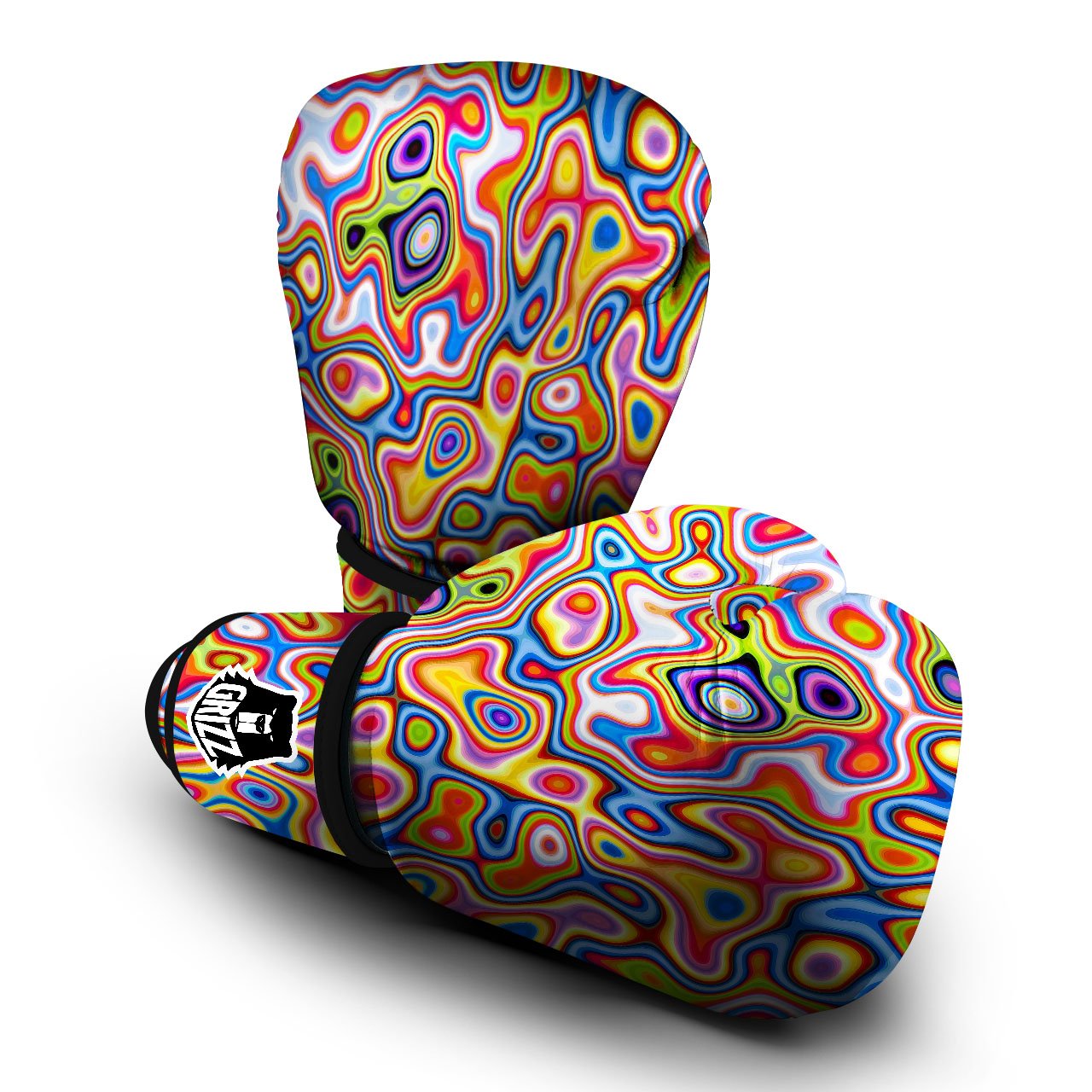 Trippy Rainbow Psychedelic Print Boxing Gloves-grizzshop