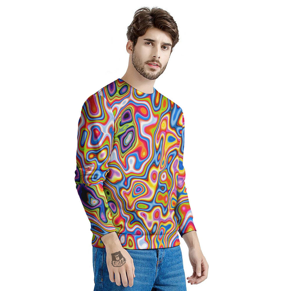 Trippy Rainbow Psychedelic Print Men's Sweatshirt-grizzshop