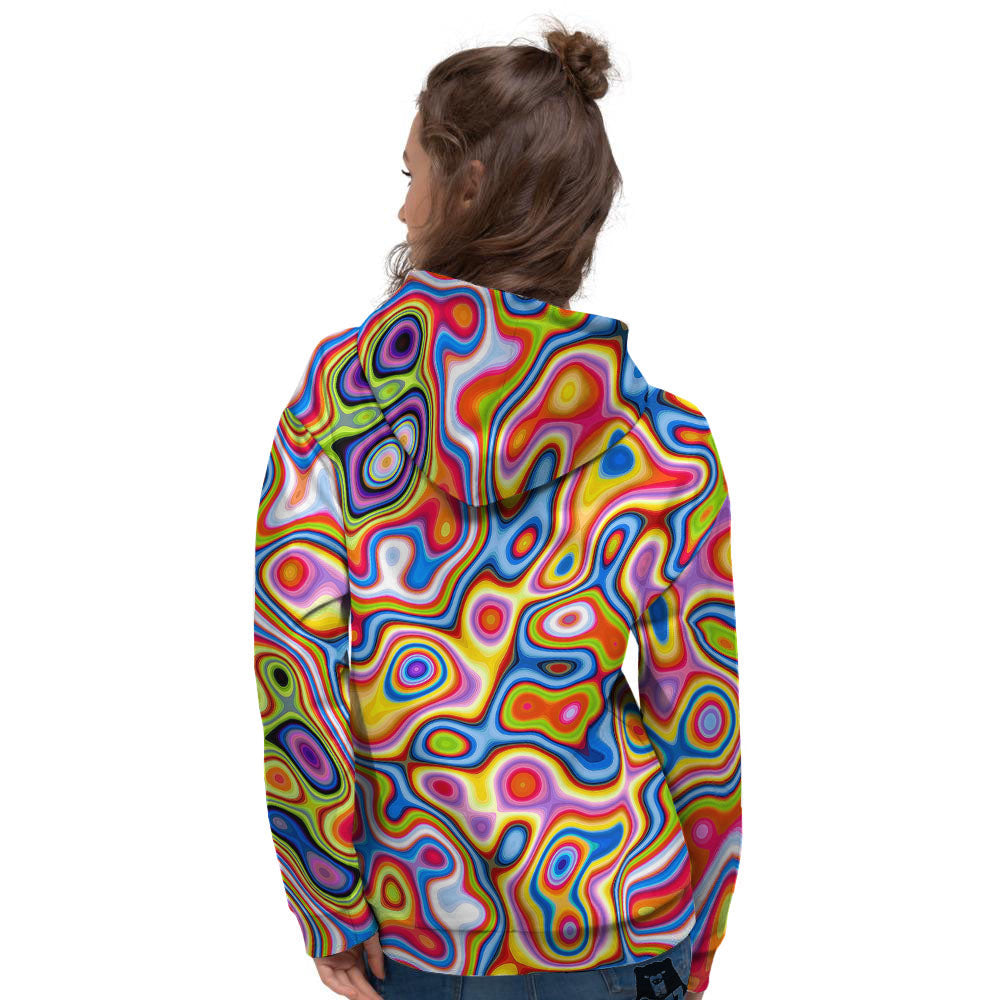 Trippy Rainbow Psychedelic Print Women's Hoodie-grizzshop